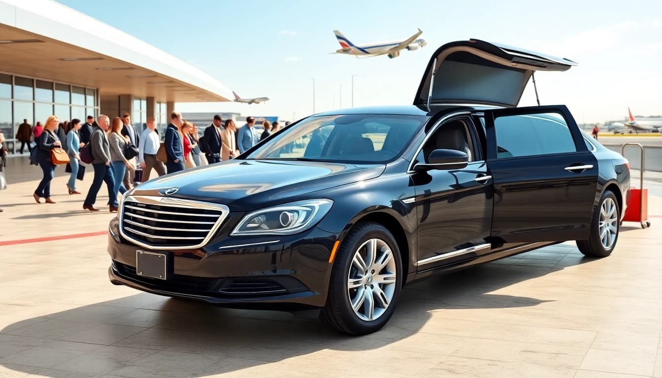 Experience top-tier airport limo service with a luxurious sedan at the airport.