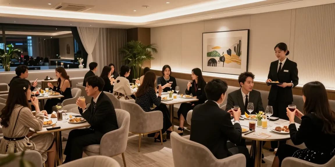 강남 구구단의 고급스러운 분위기와 프라이빗 룸이 돋보이는 장면