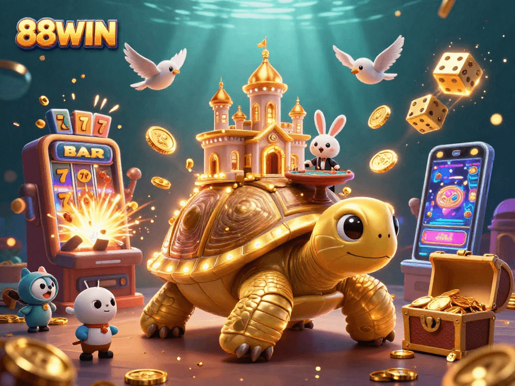 Experience thrilling plays at 88WIN with a dynamic casino scene filled with golden gains.