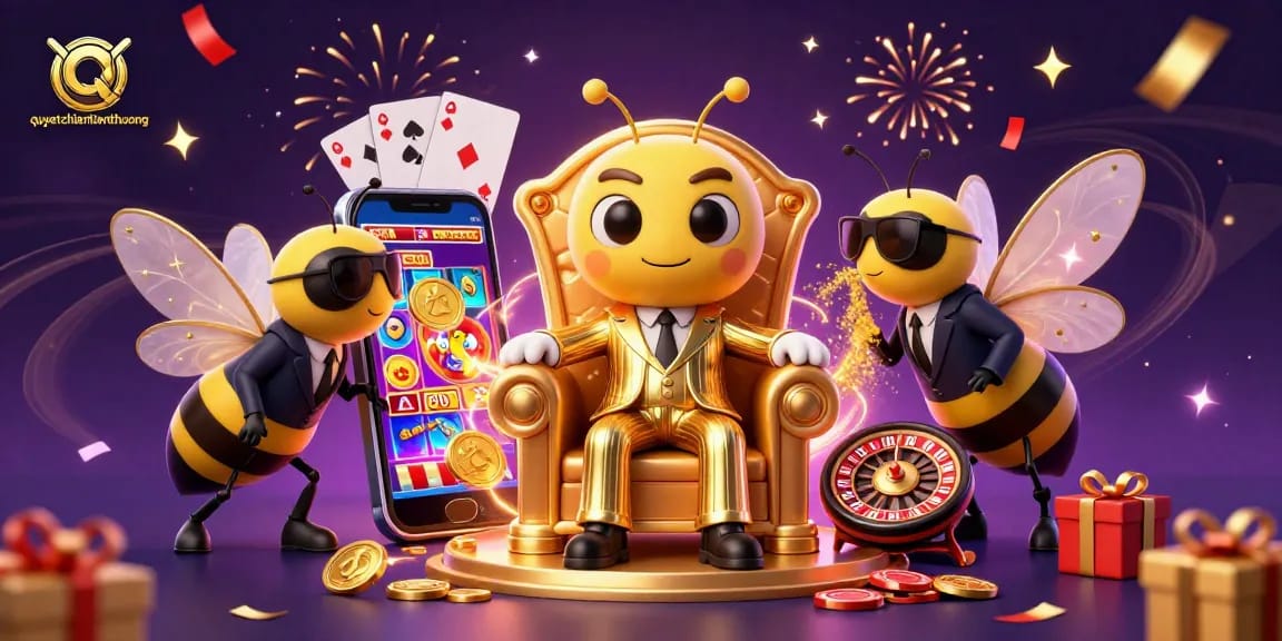 Experience exciting gameplay in the slot game "quyetchientienthuong" with vibrant characters and thrilling casino elements.