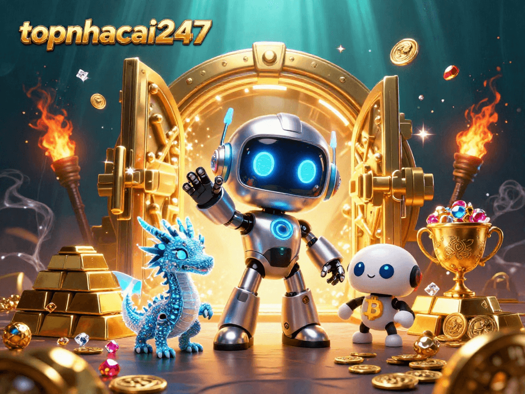 Get engaged with topnhacai247, a captivating 3D scene showcasing a futuristic casino world.