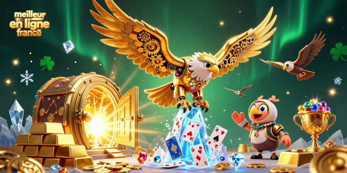 Découvrez le meilleur casino en ligne France avec cette scène animée de jeux et de gains.