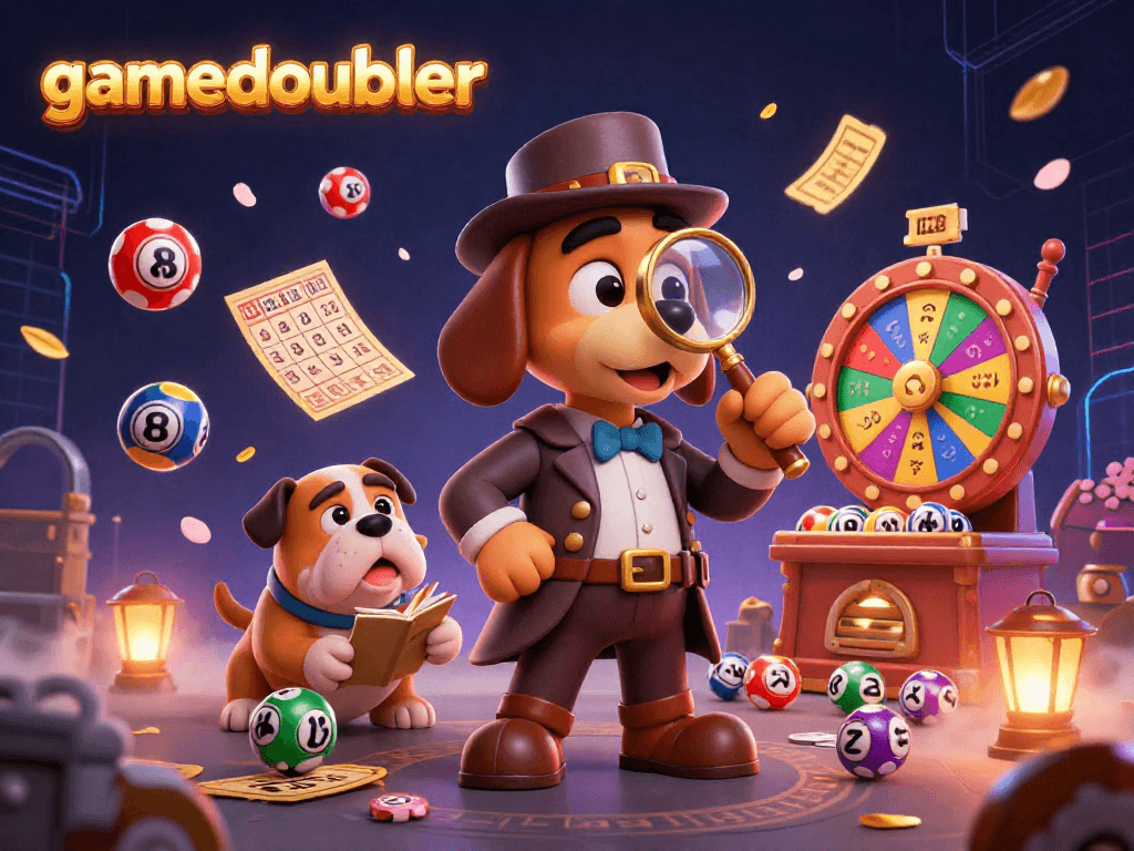 Gamedoubler reveals rich 3D casino adventure with characters hunting treasure amid vibrant lottery elements.