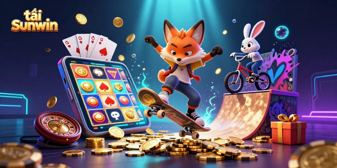 Experience tải sunwin with thrilling gameplay, golden poker chips, and vibrant casino symbols.