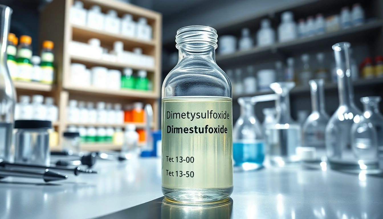 Experimenting with dimethylsulfoxide in a professional laboratory setting.