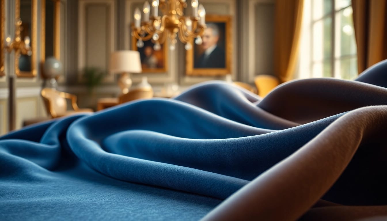Koop velours de panne per meter, stijlvolle uitstraling en rijke textuur voor interieurprojecten.
