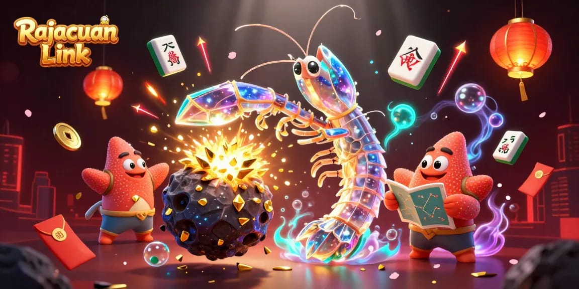 Menangkan di Rajacuan Link dengan simbol mahjong dan koin emas berkilauan!