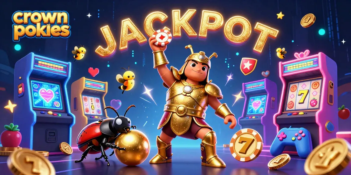 Experience crown pokies with vibrant 3D casino art illustrating a winning moment.