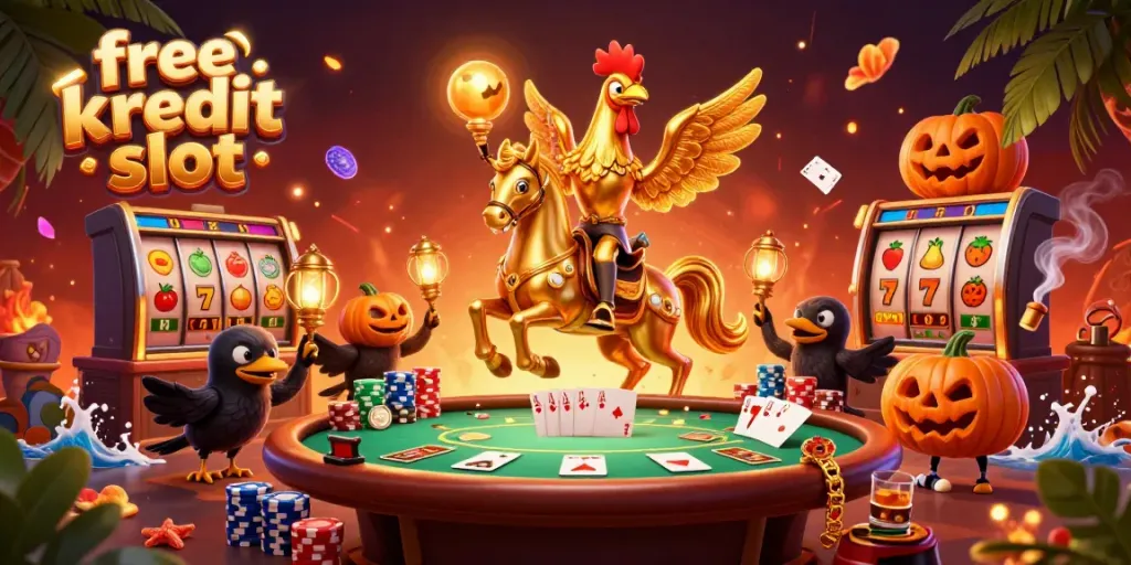 Experience thrilling gameplay with free kredit slot featuring vibrant casino elements and unique characters.