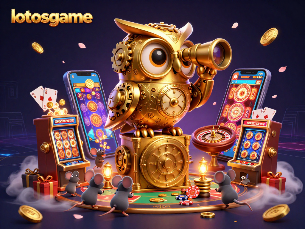 Experience immersive gaming action with lotosgame and explore vibrant casino elements in this dynamic 3D scene.
