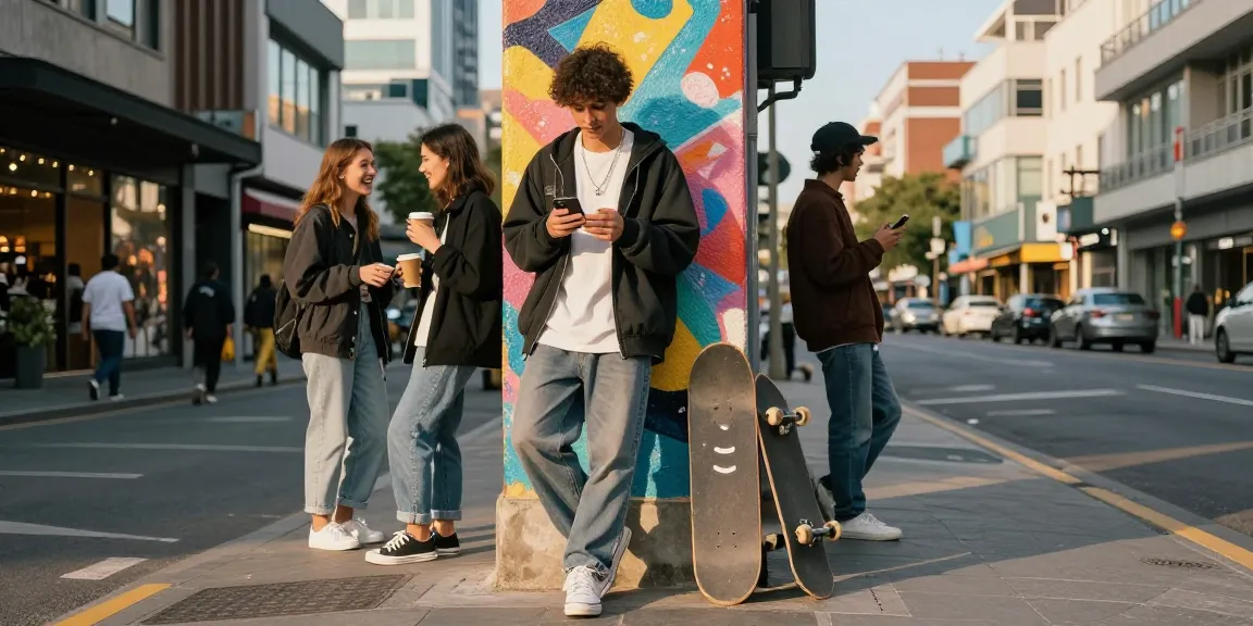Stylish streetwear scene showcasing urban youth lifestyle with 456bd energy.