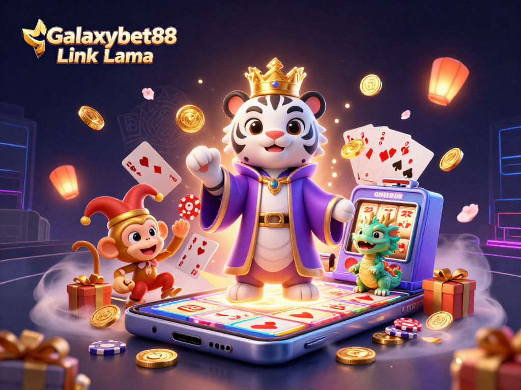 Engage in thrilling lottery adventures with Galaxybet88 Link Lama through this dynamic illustration.