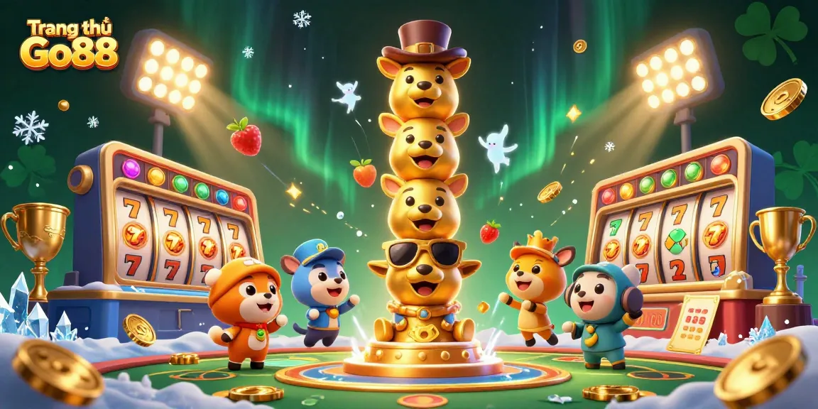 Experience the excitement of Trang chủ Go88 with vibrant 3D casino graphics and spinning slot reels.