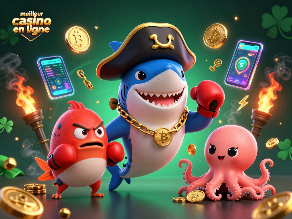 Jouez dans le meilleur casino en ligne pour gagner des pièces avec le requin pirate et ses amis exotiques.