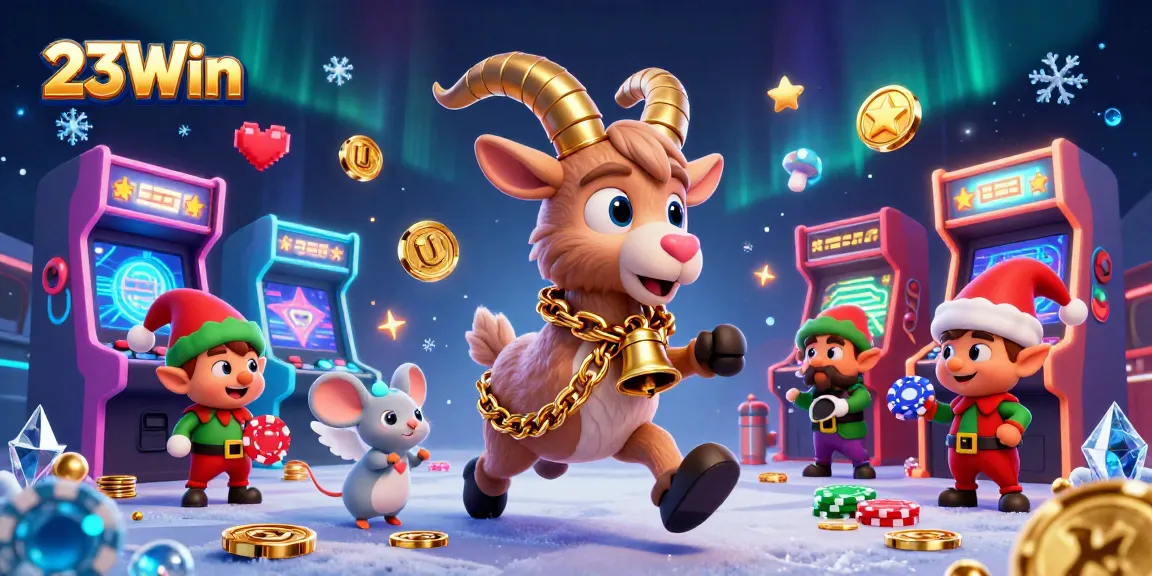 Experience the festive thrill at 23Win’s casino with Krampus and engaging characters in a colorful gaming spectacle.