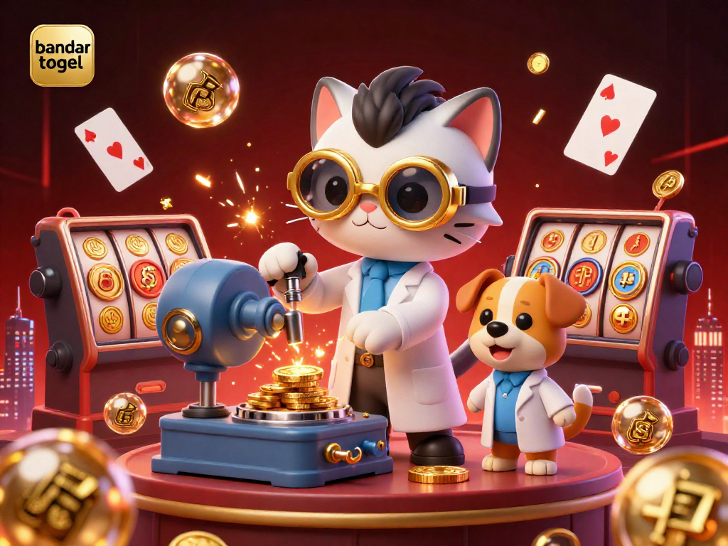 Experience thrilling bandar togel action with our mad scientist cat and assistant creating jackpot excitement.
