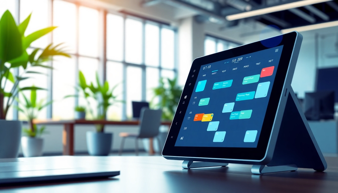 Enhance your productivity with proactive scheduling AI managing calendar tasks in a modern office.