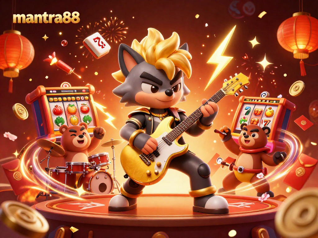 Experience the excitement of mantra88 gaming with vibrant characters and dynamic casino elements.