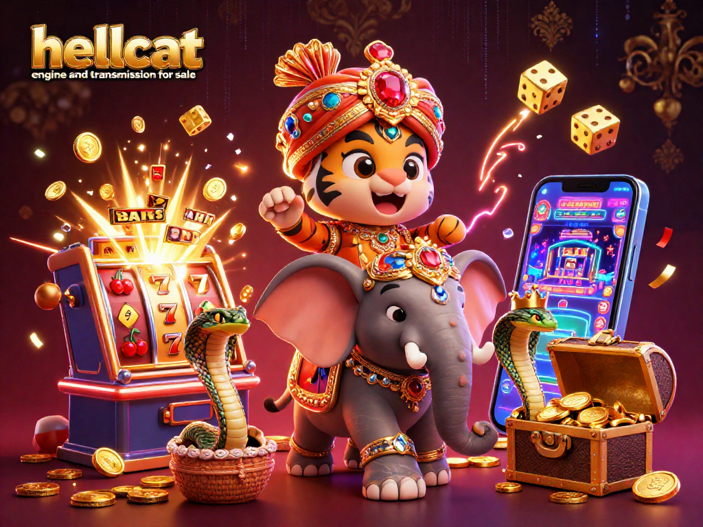 Experience thrilling slot action in this dynamic scene with hellcat engine and transmission for sale, featuring vibrant casino elements.