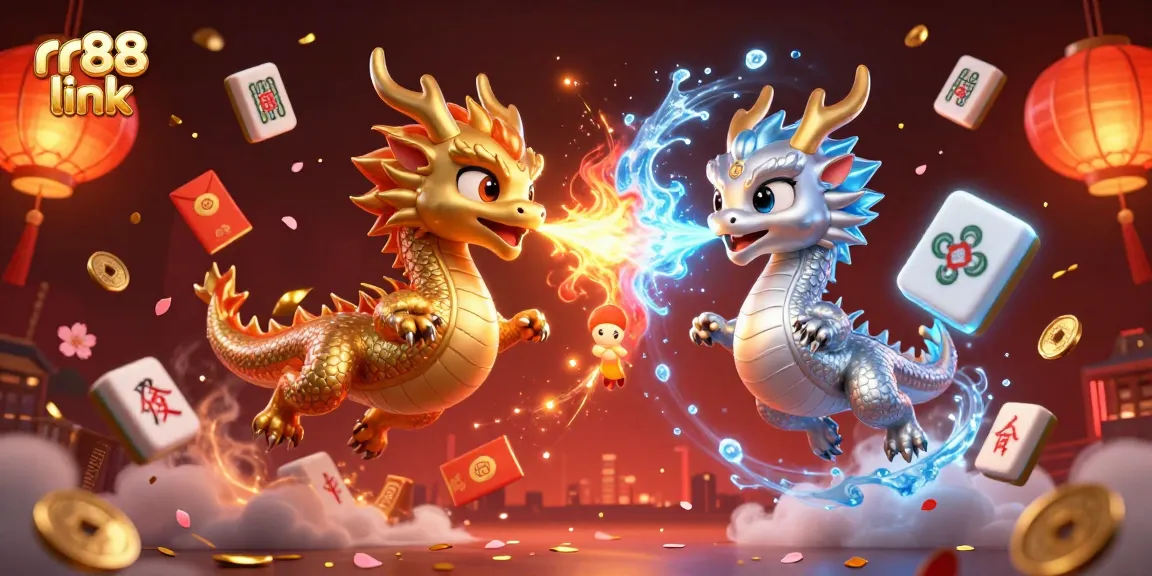 Engage in the excitement of RR88 link with dynamic 3D dragons and festive gambling elements.