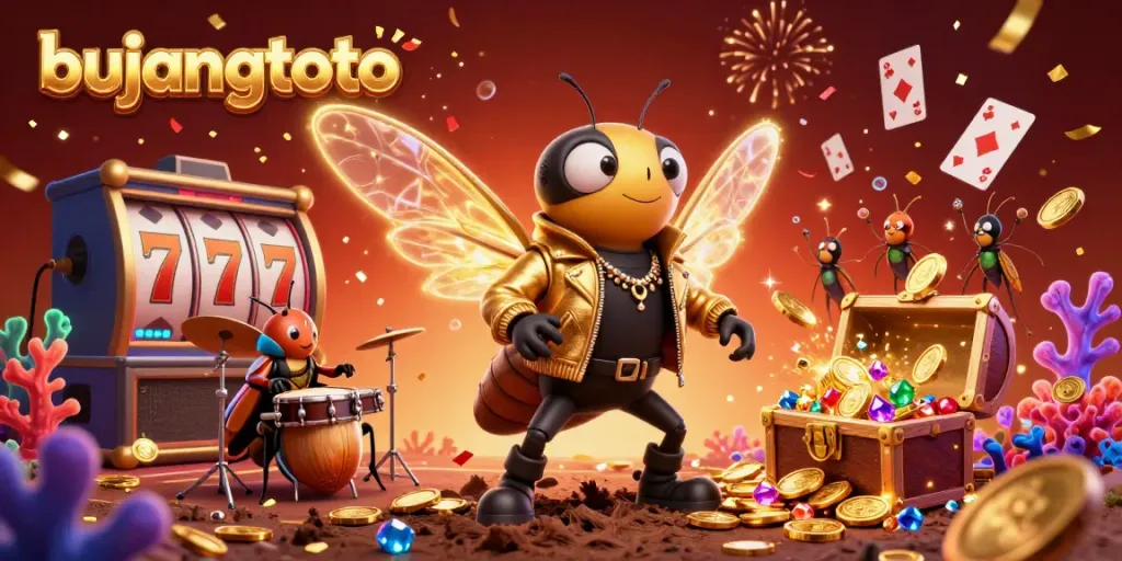 Engage with the vibrant bujangtoto casino scene showcasing electric characters and dynamic slot elements.