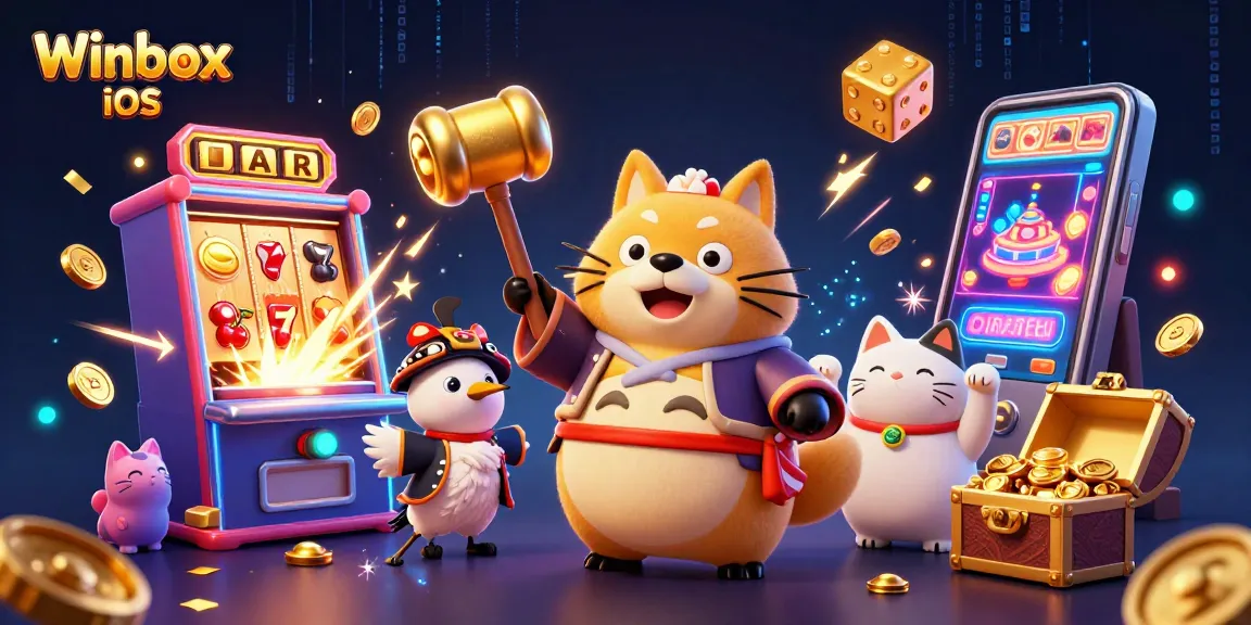 Enjoy exciting gameplay with the Winbox iOS app featuring 3D characters and casino elements.