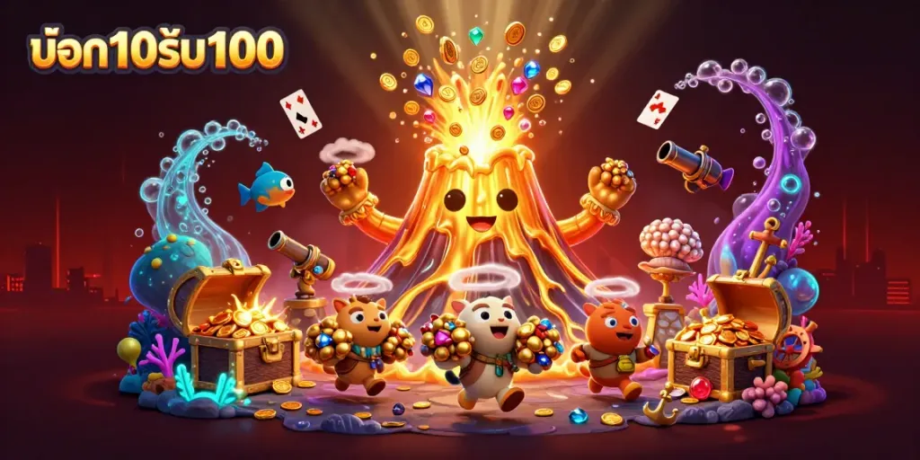 ภาพประกอบฝาก10รับ100 ที่แสดงการเล่นเกมอย่างมีชีวิตชีวาและโอกาสในการชนะรางวัล