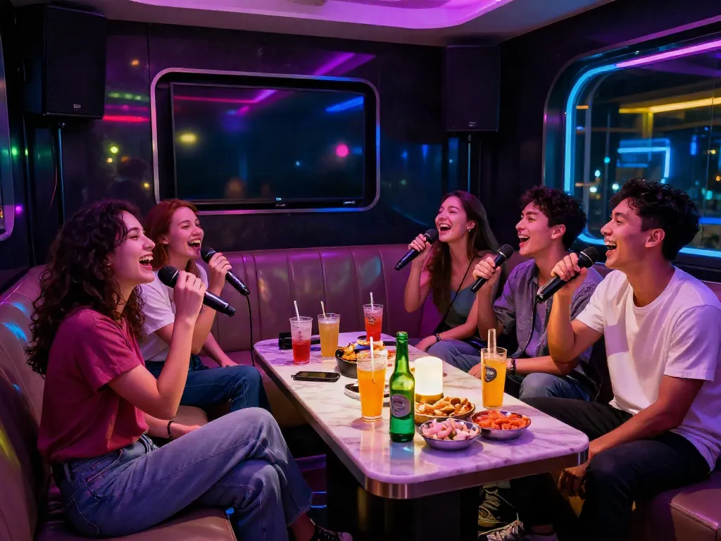 강남 달리는토끼 가라오케에서 즐거운 시간을 보내는 친구들 모습