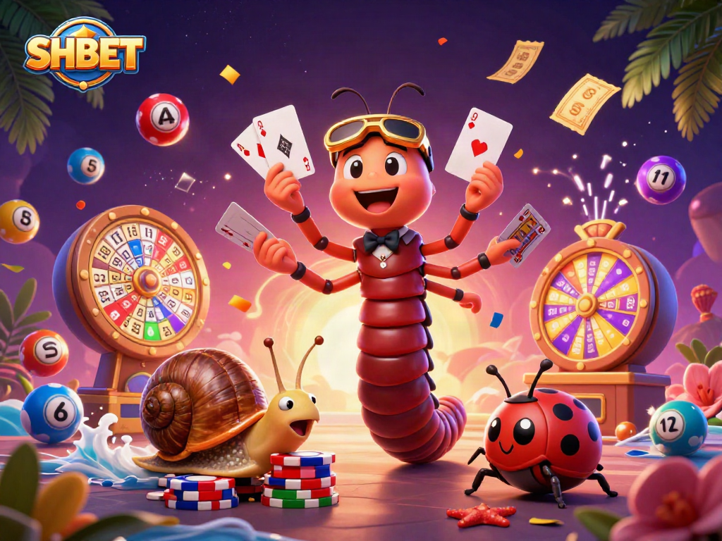 Experience thrilling SHBET gaming with lively characters and dynamic casino elements.