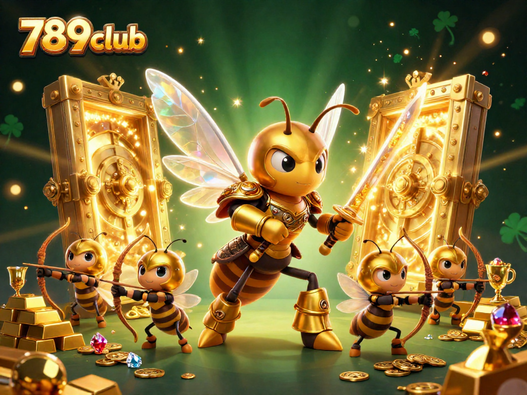 Experience thrilling excitement at 789club with a stunning 3D illustration showcasing a vibrant casino atmosphere filled with treasures.