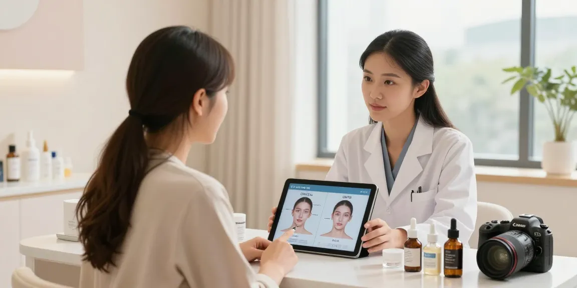 Comparison of ClinicEvo vs QOVES facial analysis in a bright wellness clinic.