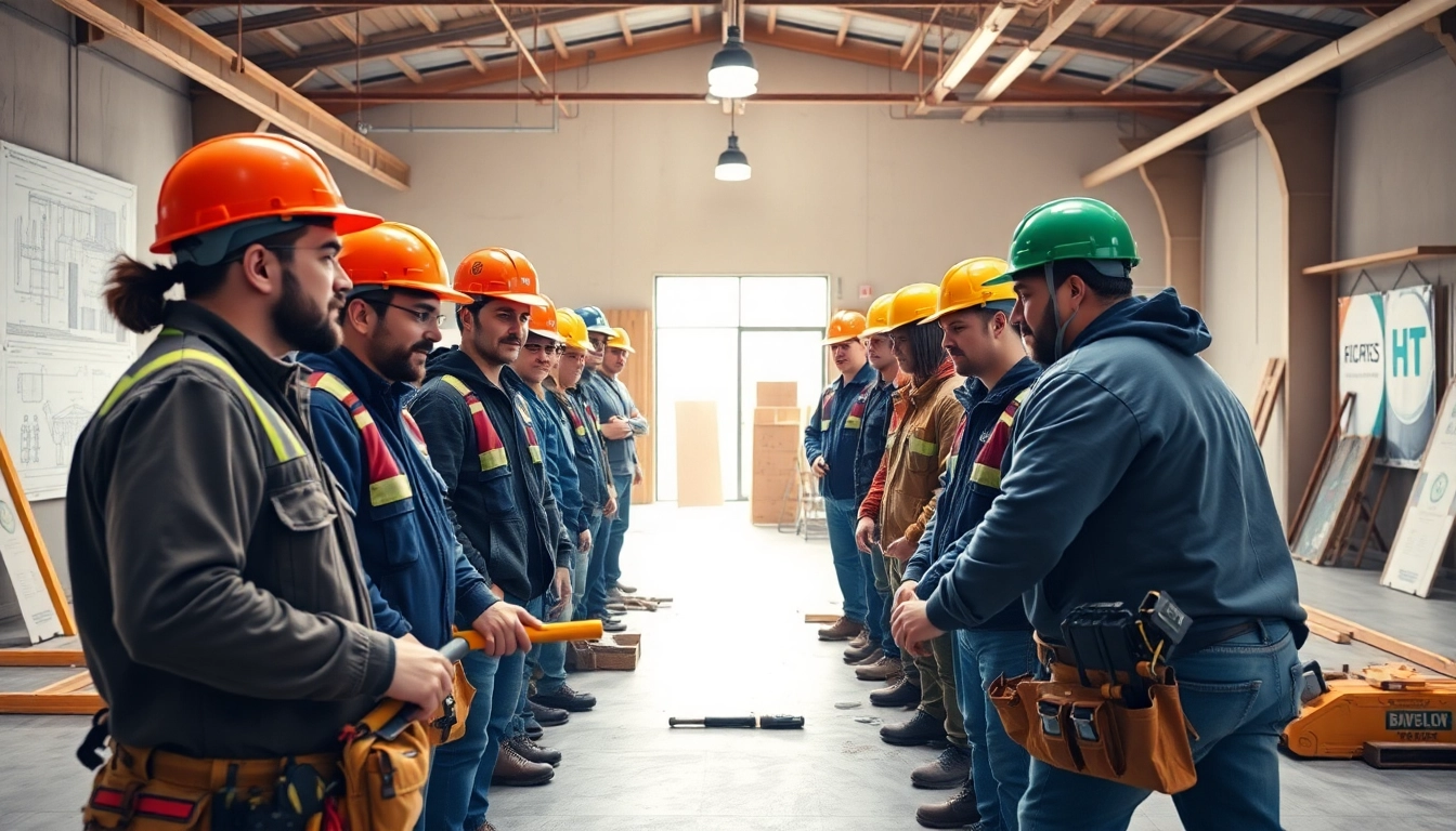 Engaged participants in a construction apprenticeship san antonio workshop, highlighting skills and teamwork.
