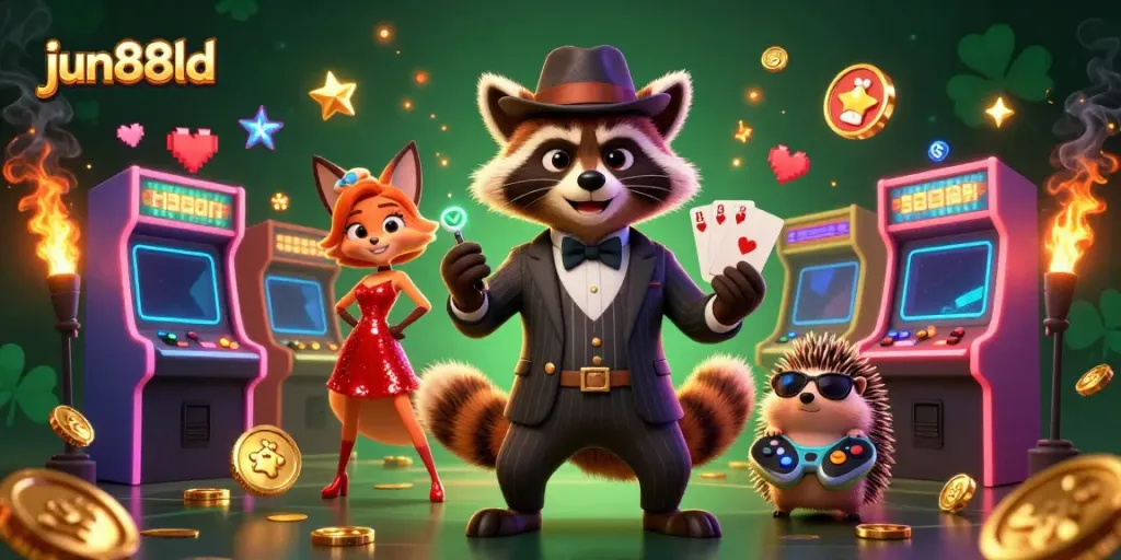 Experience thrilling gameplay with Jun88ld's online casino, featuring vibrant characters and lively elements.