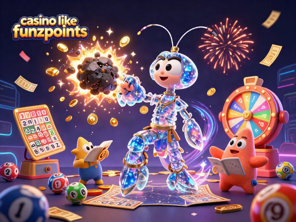Spin and win at a casino like funzpoints with vibrant games, golden coins, and big prizes!