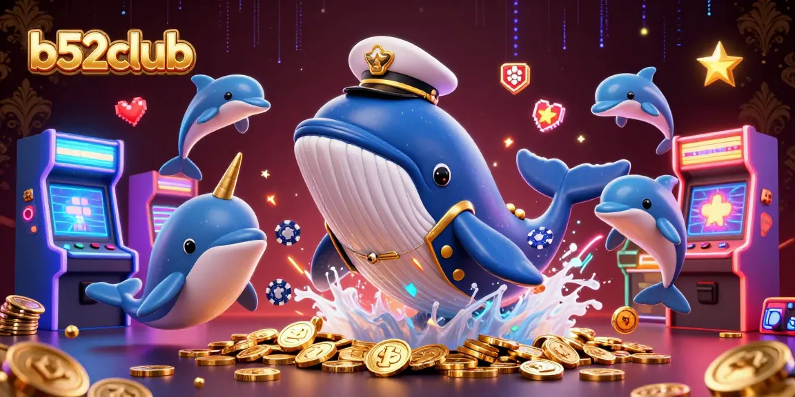 Experience thrilling action at b52club with vibrant casino-themed 3D characters in a dynamic underwater scene.