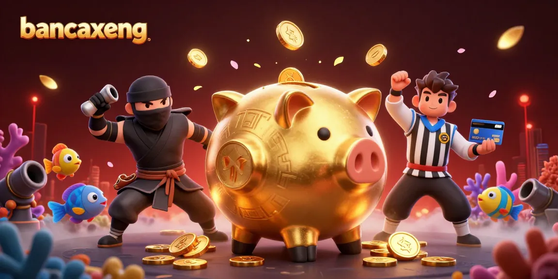 Engage in thrilling fish shooting action with bancaxeng’s vibrant 3D illustration of underwater adventures.