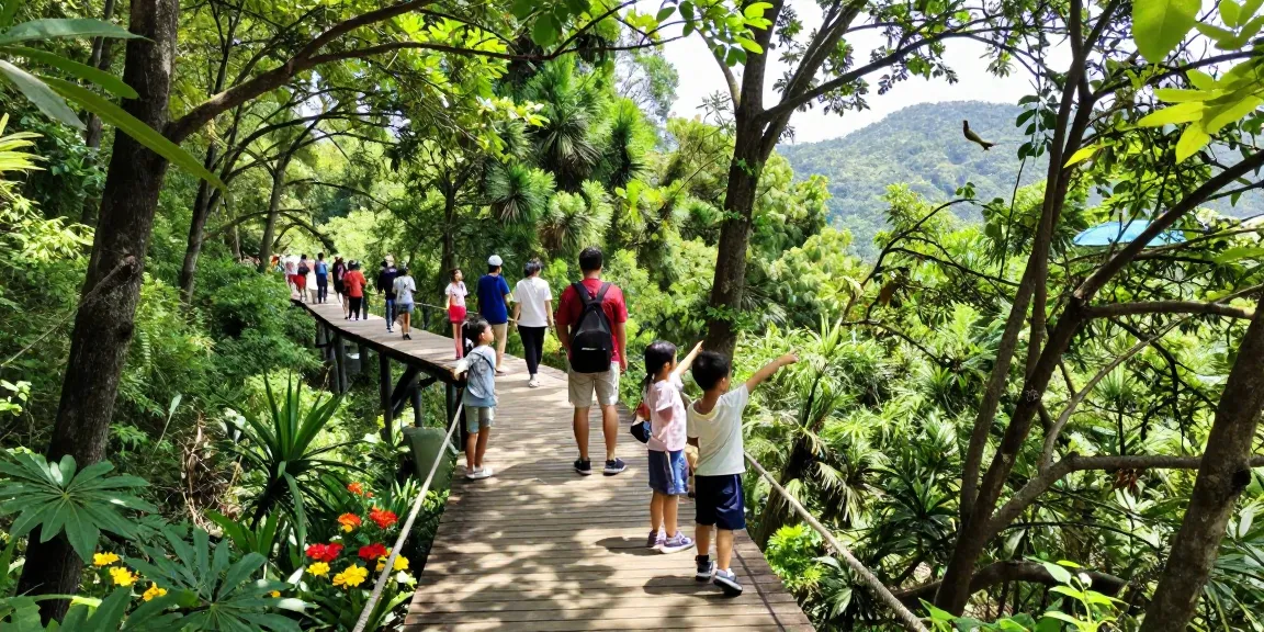 Treetop Walkway showcasing families enjoying nature from above, enriching outdoor experience.