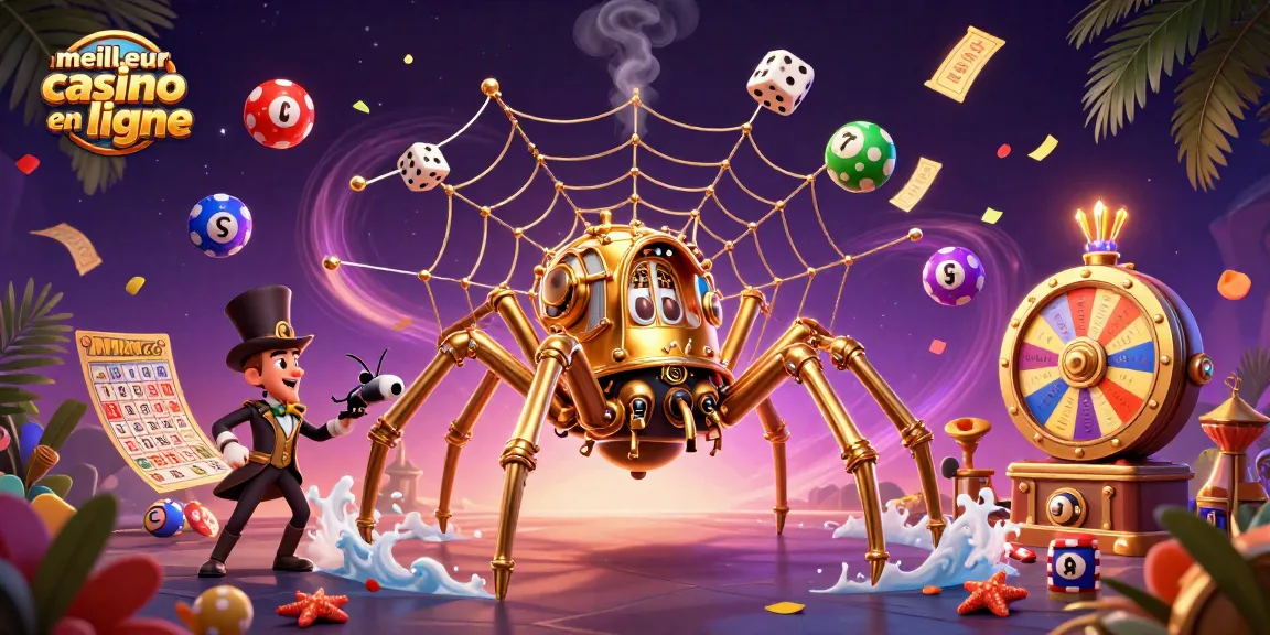 Découvrez le meilleur casino en ligne avec une illustration riche en jeux de casino et éléments dynamiques.
