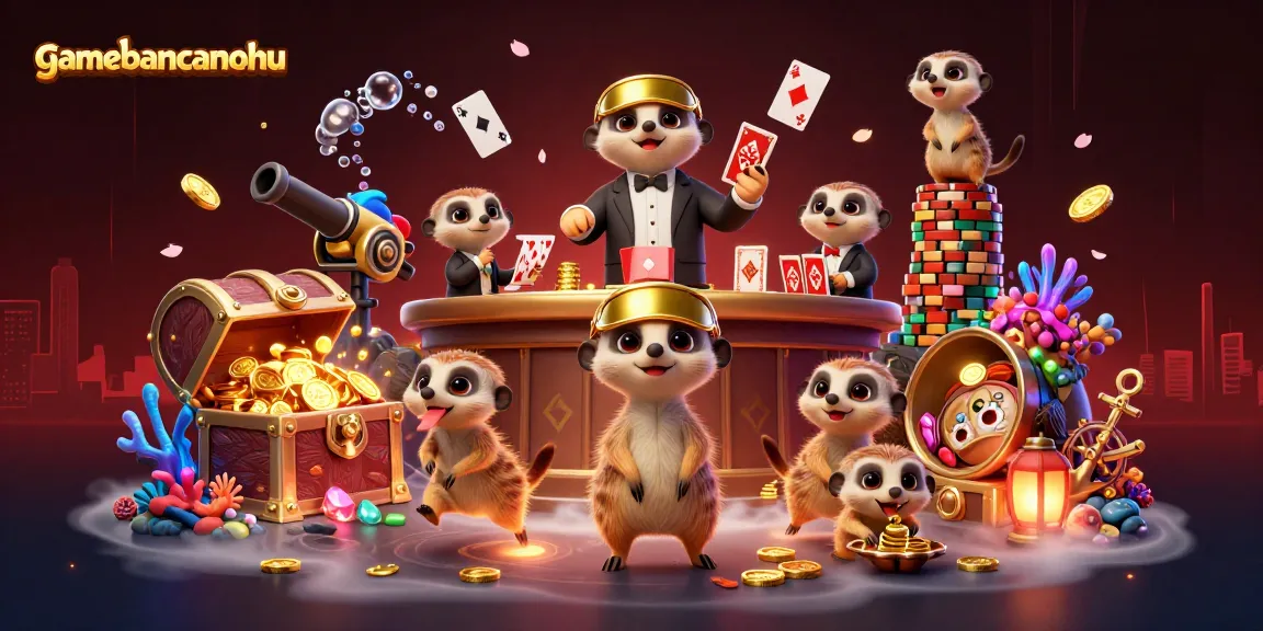 Experience gamebancanohu with meerkats running a vibrant casino, filled with treasures and exciting games.