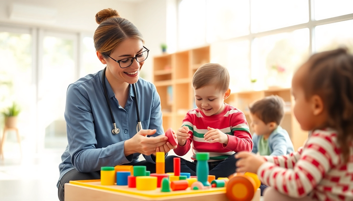 Engaged child receiving ABA therapy in Brighton from a friendly professional.