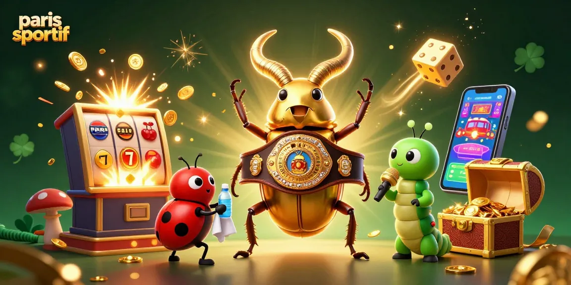 Pariez sur paris sportif avec une illustration animée de personnages dynamiques, machines à sous et confettis.