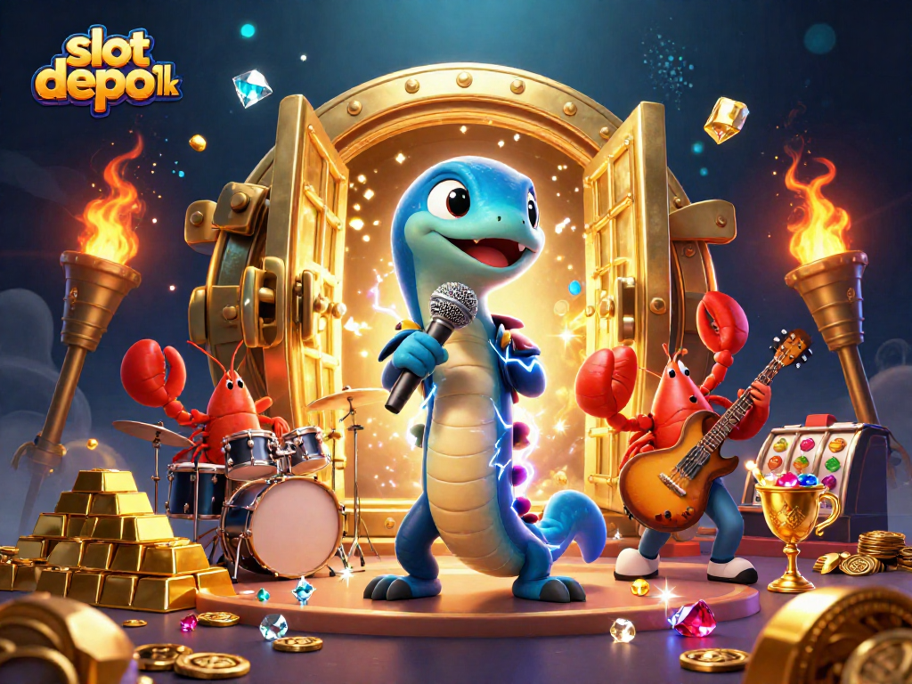 Immerse in the excitement of slot depo 1k with dynamic casino characters in a vibrant underwater scene.
