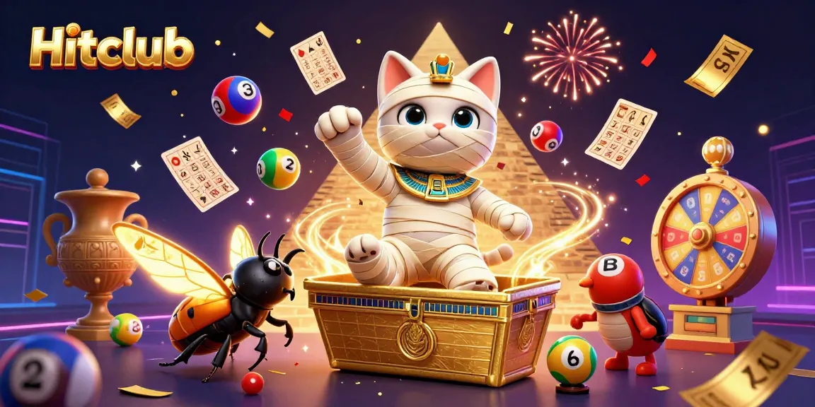 Experience the excitement at Hitclub with vibrant gaming elements in a dynamic casino scene.