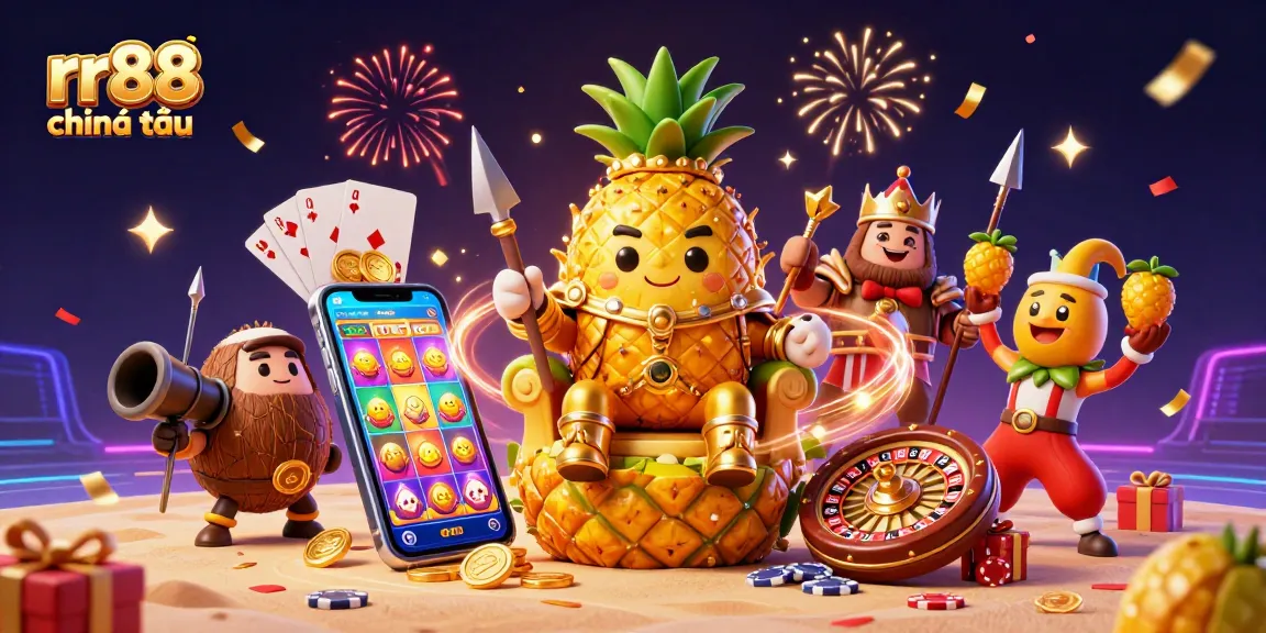 Experience the vibrant world of rr88 chính thức, where the golden pineapple king rules a lively beach casino full of exciting games.