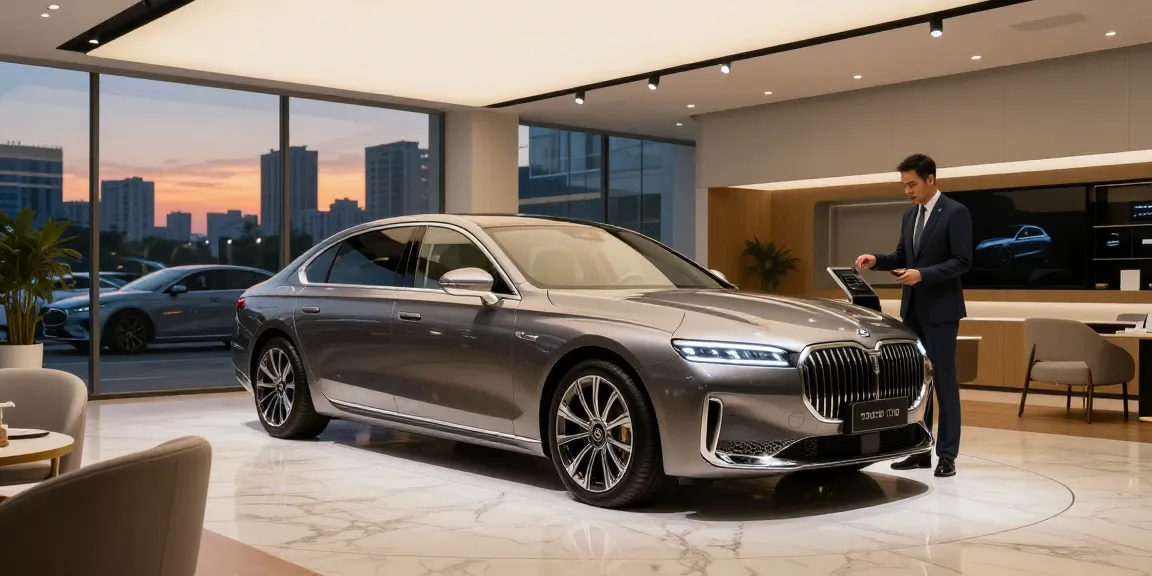 Menampilkan LUXURY 777 di dealer mobil mewah dengan suasana elegan.