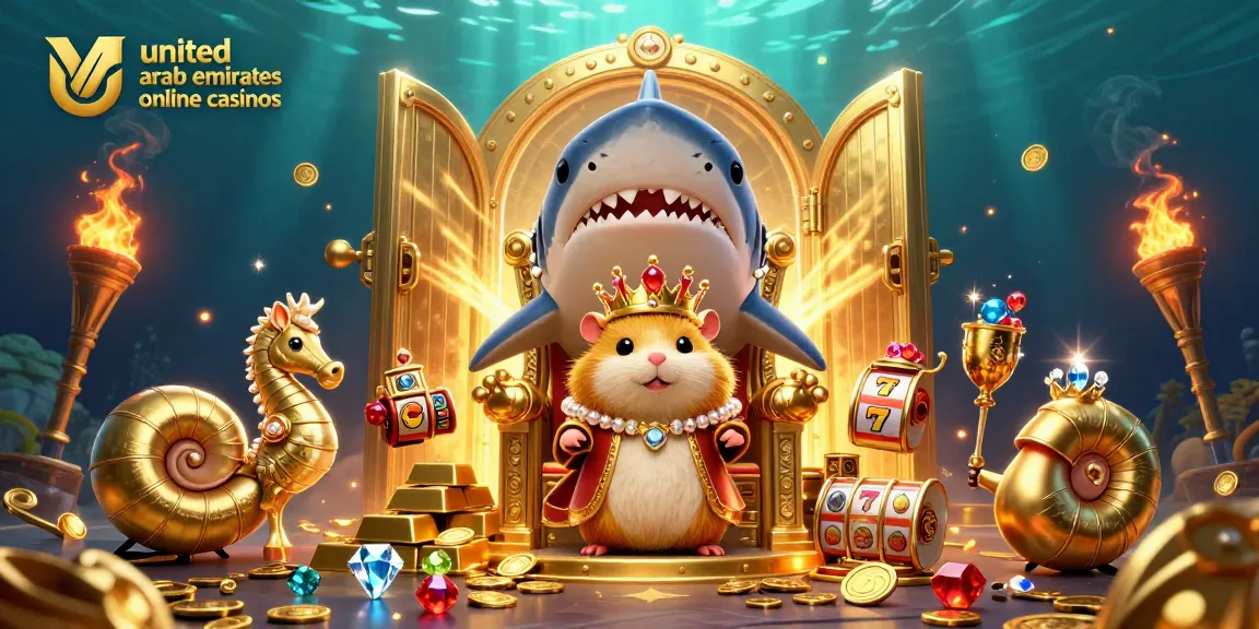 Explore united arab emirates online casinos with vibrant imagery of a golden hamster king and treasure