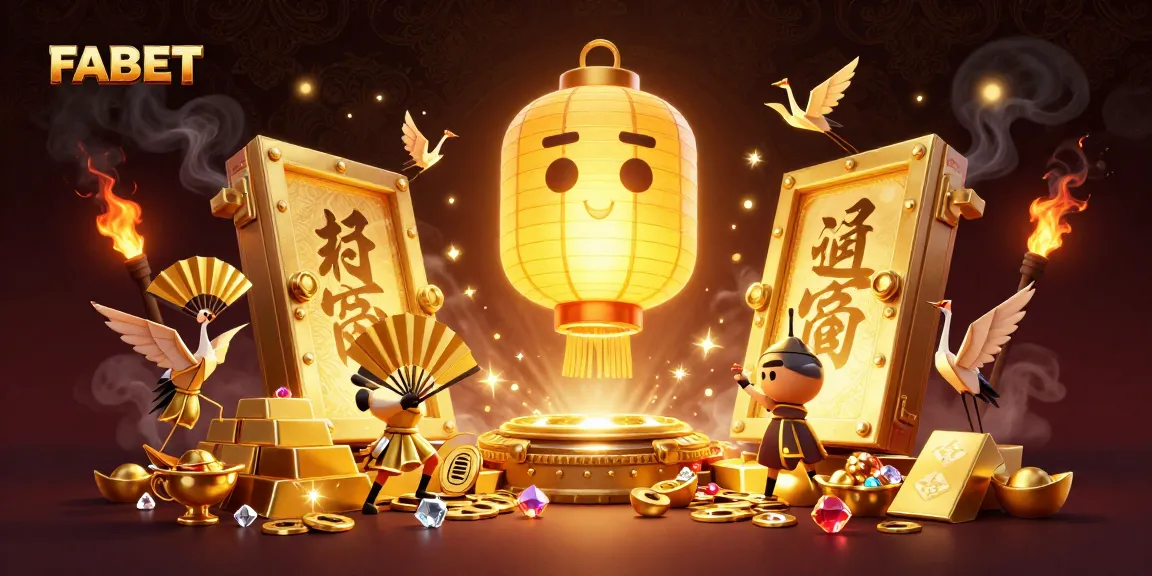Experience the enchanting FABET casino scene with glowing spirit and golden treasures in this vibrant illustration.