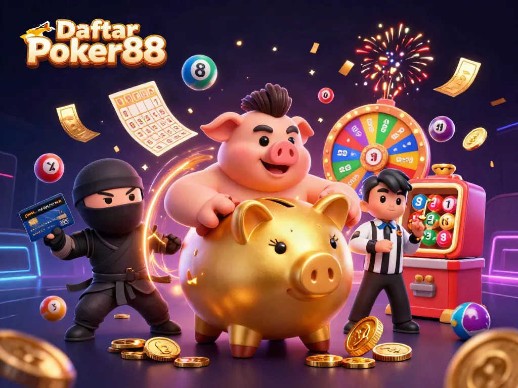 Play exciting games at Daftar Poker88 with vibrant lottery elements and energetic characters.