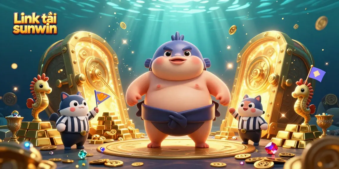 Engage with Link tải sunwin as the fugu entertains fans in a vibrant underwater casino scene.