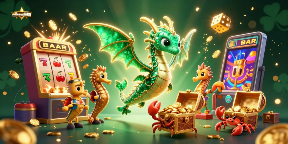 Win big with menangclub88 in this vibrant 3D illustration showcasing a dynamic casino scene filled with excitement.